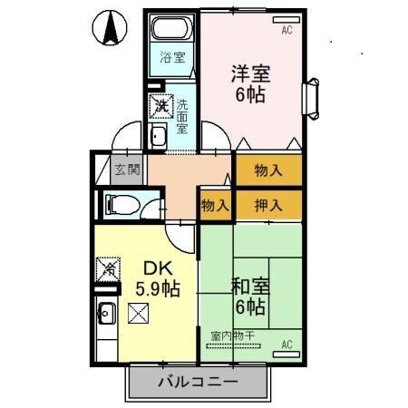 コーポラスみどりの物件間取画像
