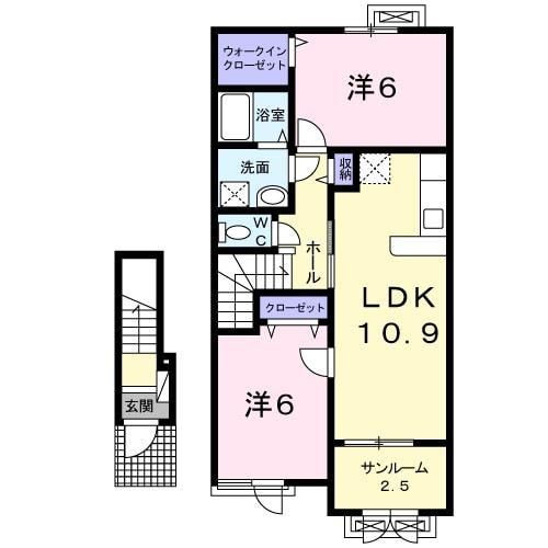 ＹＳ　ソレイユＡの物件間取画像