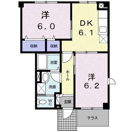 ヴィラノールＤの物件間取画像