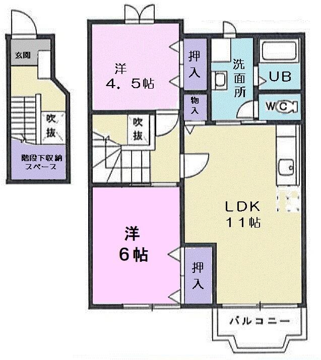 セトル二杉II　Ｂ棟の物件間取画像