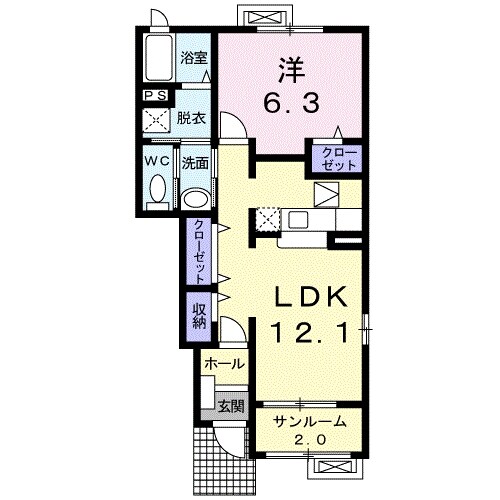グロワールＥの物件間取画像