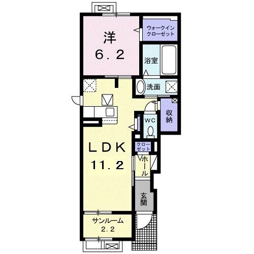 グレイス山室Iの物件間取画像