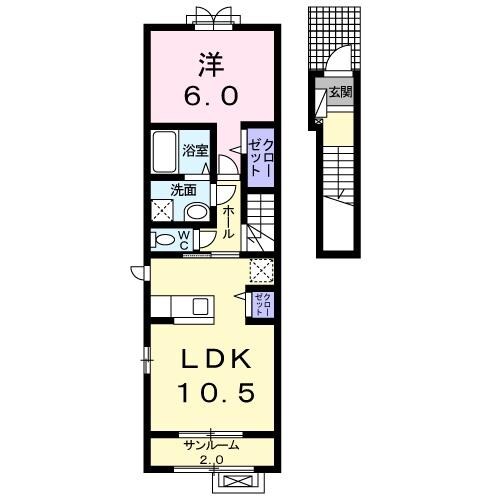 アッシュ８　Ａの物件間取画像