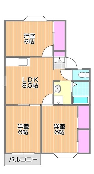 アーバン・ハイツ松新ⅡA棟の物件間取画像
