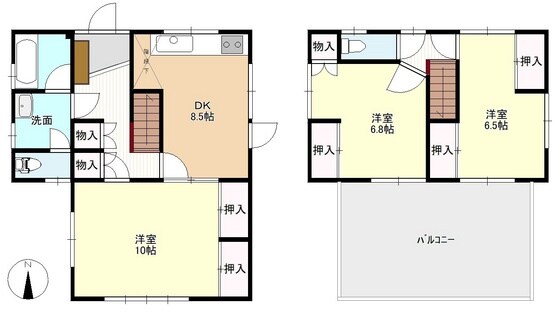 鳥羽貸家の物件間取画像