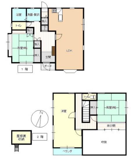 レークタウン　借家の物件間取画像