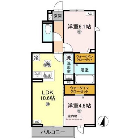 フォーゲルセレーノ　Ａ棟の物件間取画像