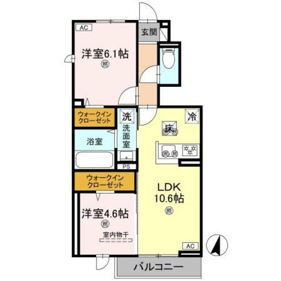 フォーゲルセレーノ　Ａ棟の物件間取画像