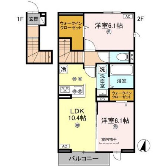 フォーゲルセレーノ　Ａ棟の物件間取画像