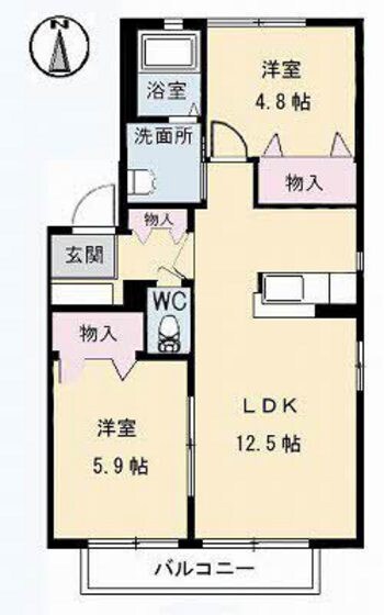 シャーメゾン野口　Ｂ棟の物件間取画像