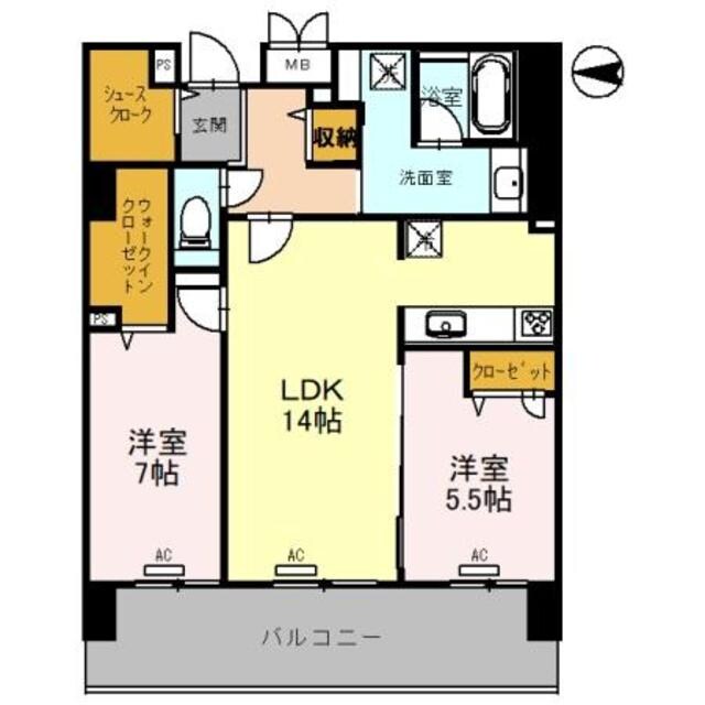 フレンシア西宮北口の物件間取画像