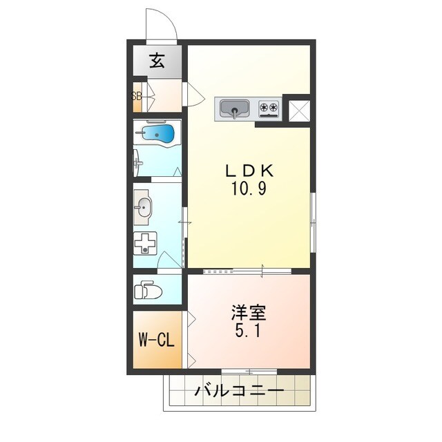 フィユフラッツ中桜塚の物件間取画像