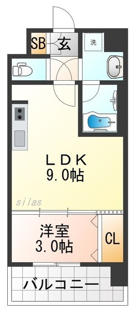 スプランディッド弁天町WESTの物件間取画像