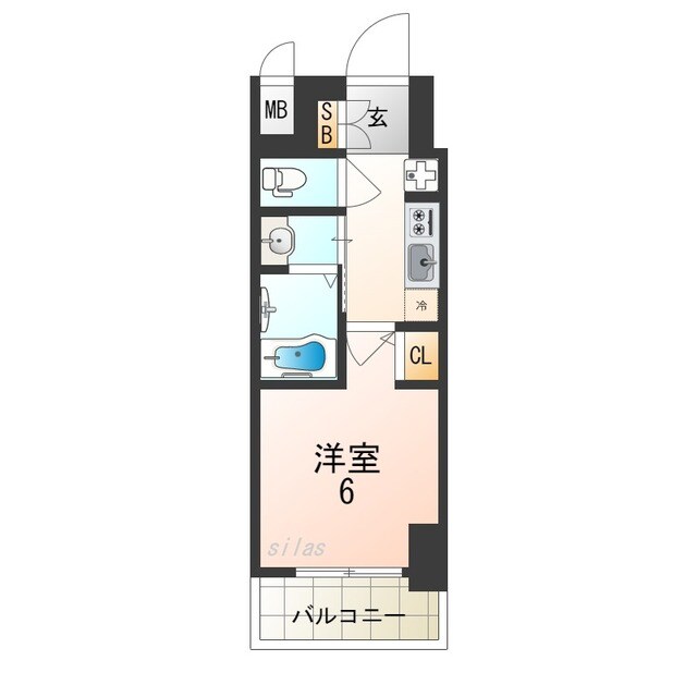 エステムコート難波WEST-SIDE Vアジュールの物件間取画像