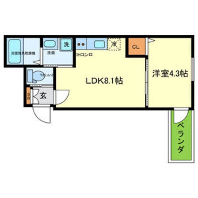 F asecia 城北公園通の物件間取画像