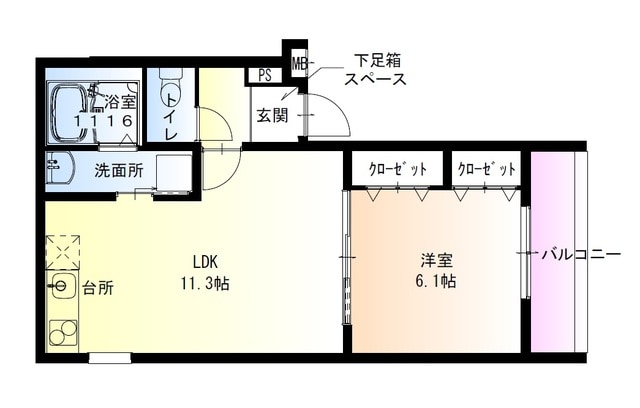 フジパレス池田石橋Ⅱ番館の物件間取画像