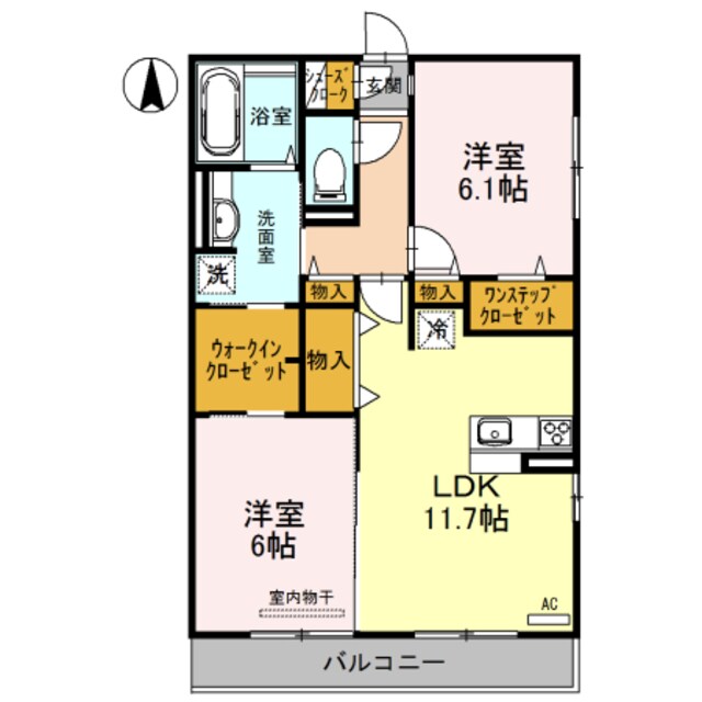 Atease 仲蔵の物件間取画像