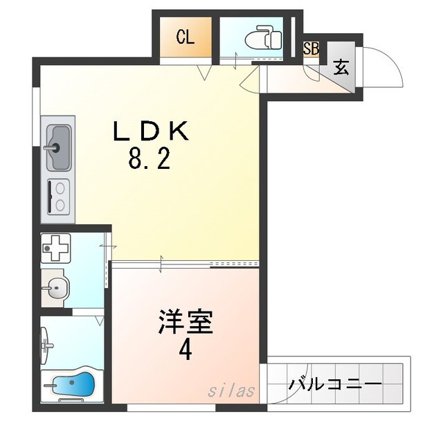 GRANDIR淡路駅の物件間取画像