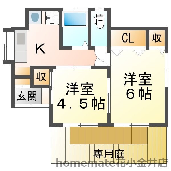 鈴木町レントハウス4号棟の物件間取画像