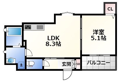 クリエオーレ吉田の物件間取画像