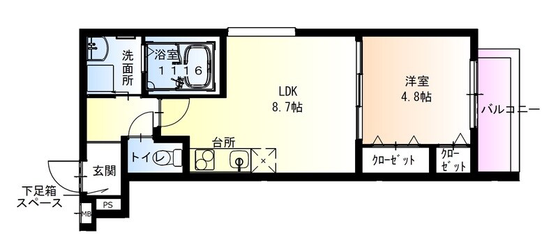 フジパレス城東東中浜Ⅱ番館の物件間取画像