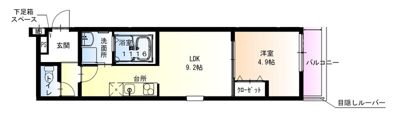 フジパレス城東東中浜Ⅱ番館の物件間取画像