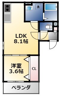 1erつばき3の物件間取画像