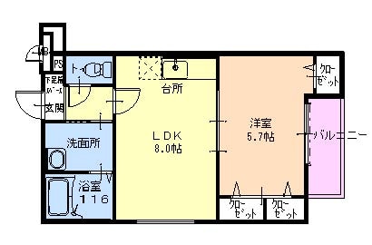 フジパレス深江橋Ⅲ番館の物件間取画像