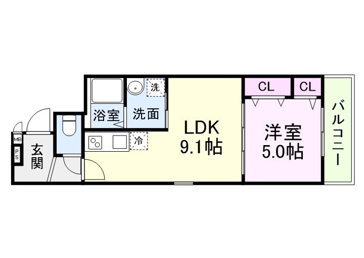 河内山本駅 徒歩5分 2階の物件間取画像