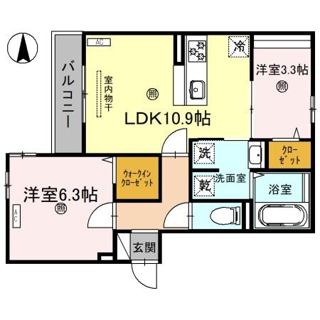 仮称D-room中央区上本町西1丁目の物件間取画像