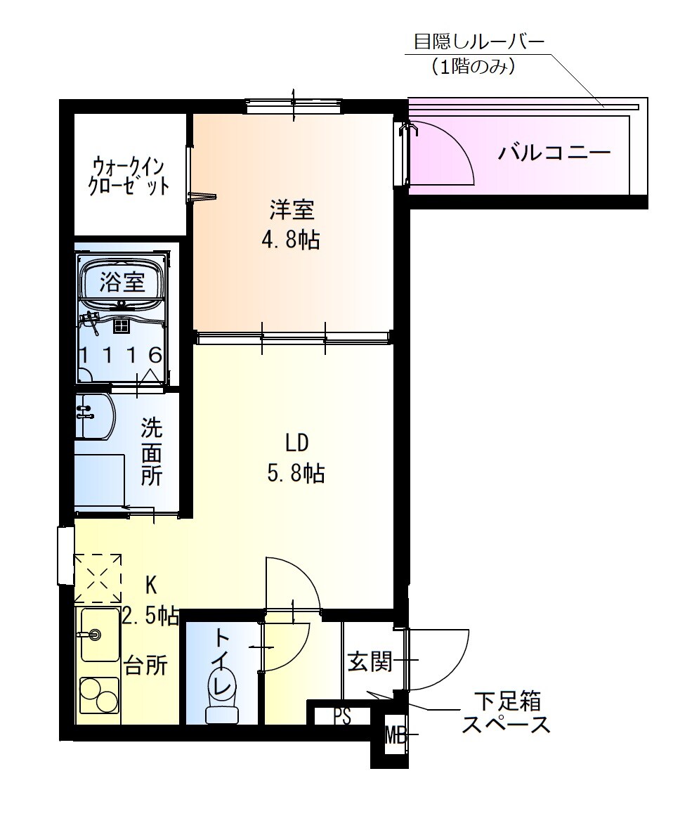 フジパレス城東東中浜3番館の物件間取画像