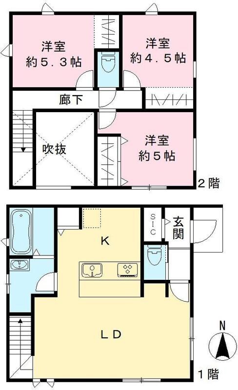 横沼町1丁目戸建貸家3の物件間取画像