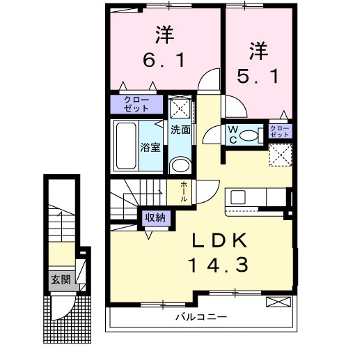 アクシア　八尾の物件間取画像