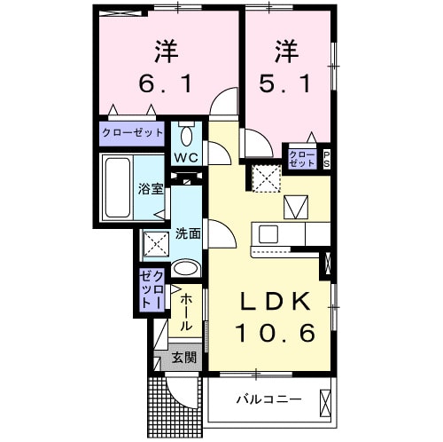 アクシア　八尾の物件間取画像