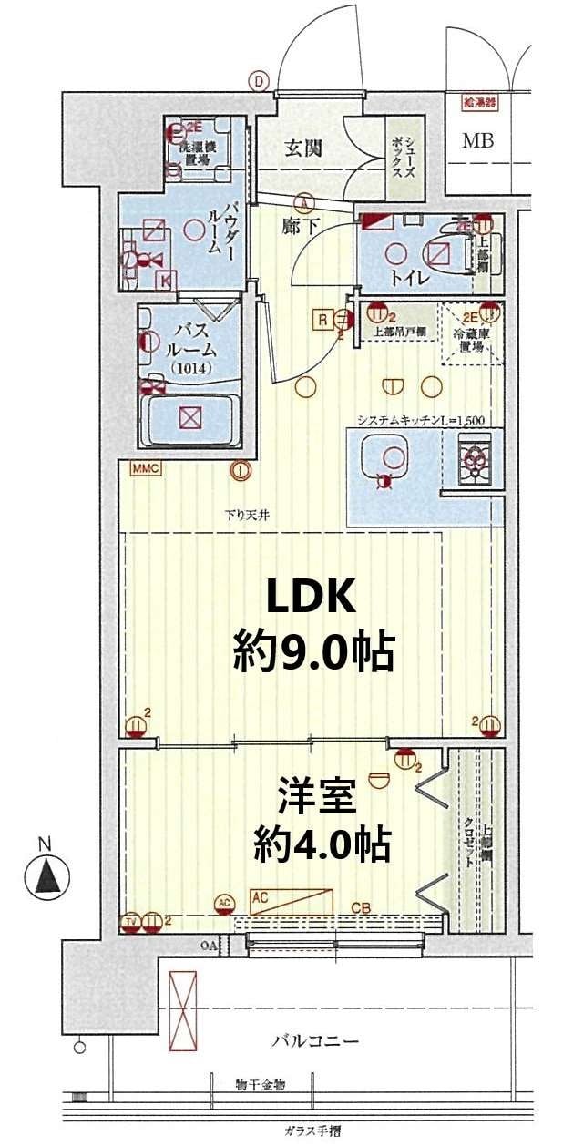 玉造駅 徒歩6分 11階の物件間取画像