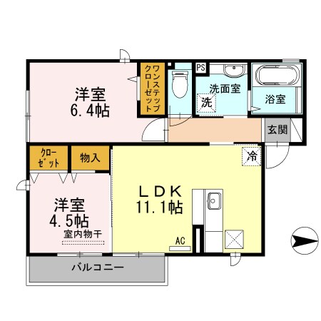 アルページュ喜里川の物件間取画像