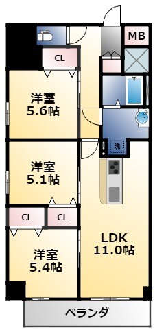 プレサンスＮＥＯ新深江リュミエルの物件間取画像