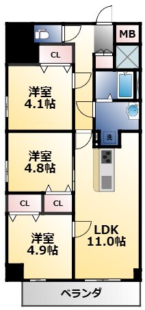 プレサンスＮＥＯ新深江リュミエルの物件間取画像