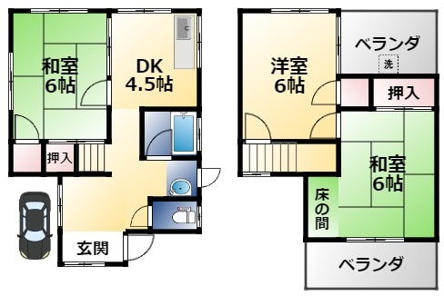 新庄２丁目戸建の物件間取画像