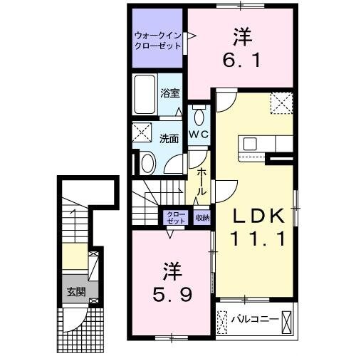 可部駅 徒歩10分 2階の物件間取画像