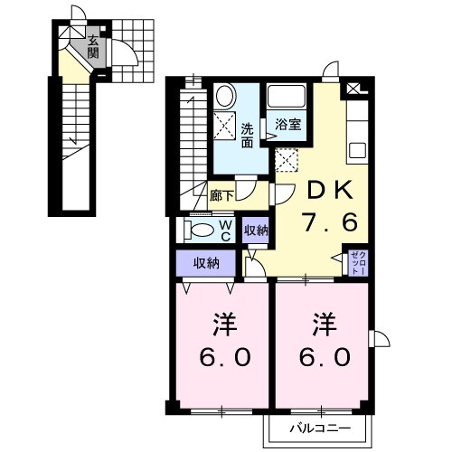 プラージュⅠの物件間取画像