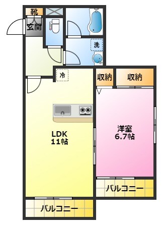 コートラシーヌの物件間取画像