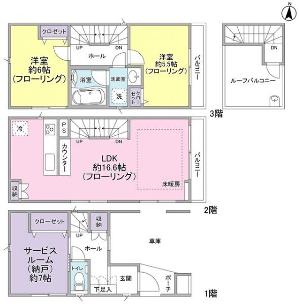 上丸子山王町1丁目貸家の物件間取画像