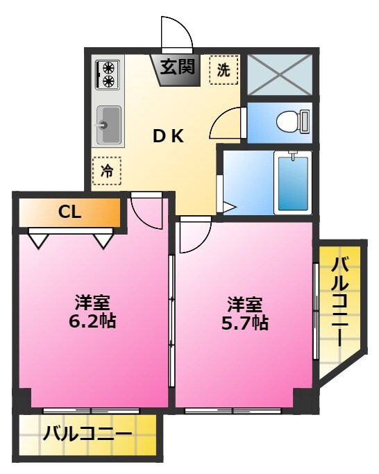 Ｋ・ＩモトスミⅡの物件間取画像