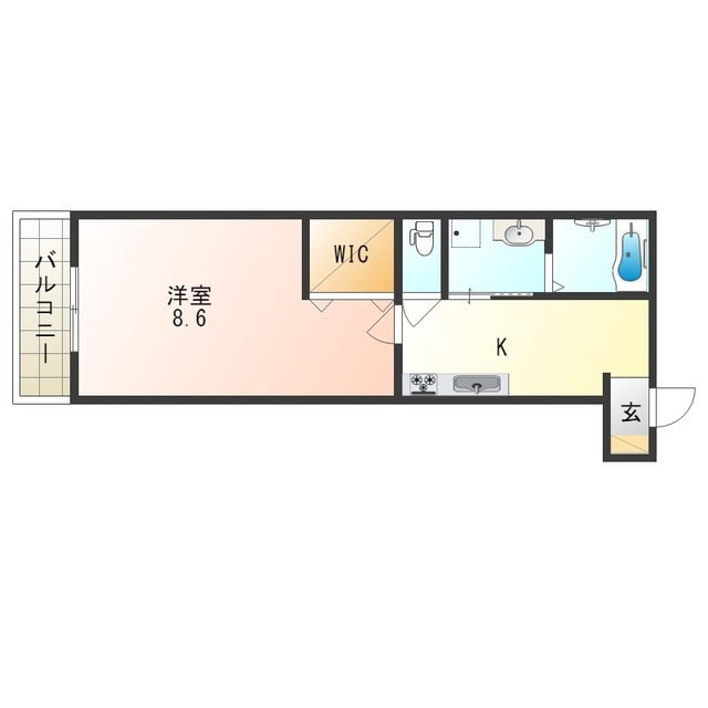 長瀬駅 徒歩4分 1階の物件間取画像