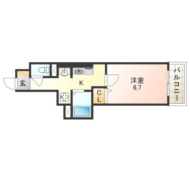 東部市場前駅 徒歩3分 3階の物件間取画像