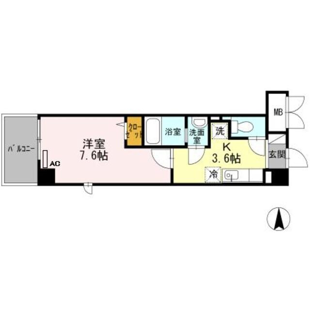 玉造駅 徒歩4分 3階の物件間取画像