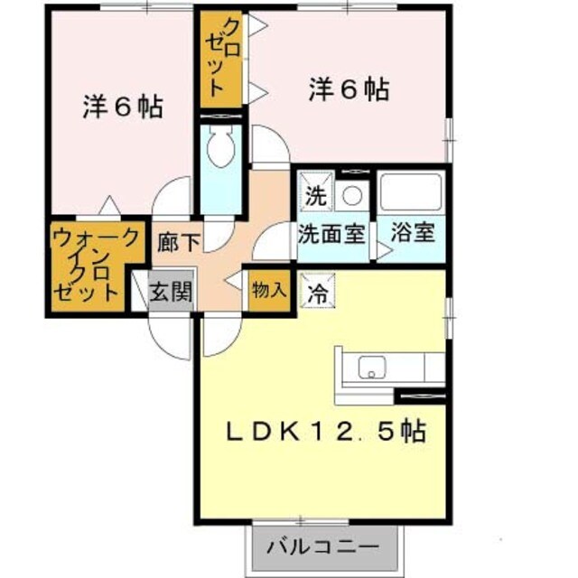 クレール萱振　Aの物件間取画像