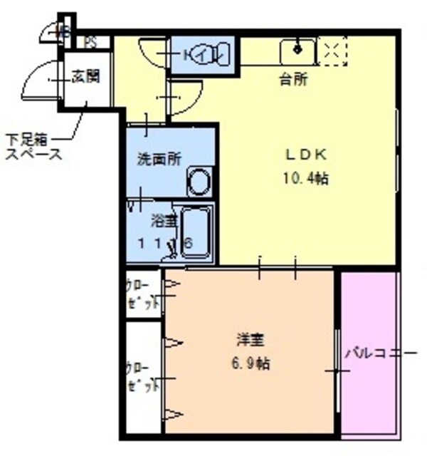 志紀駅 徒歩1分 2階の物件間取画像