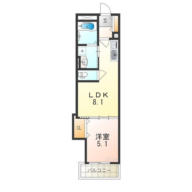 クリエオーレ鶴橋の物件間取画像